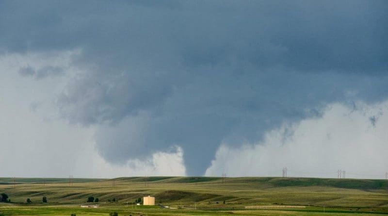 This is a tornado near Elk Mountain, west of Laramie Wyoming on the 15th of June, 2015. The tornado passed over mostly rural areas of the county, lasting over 20 minutes. Credit John Allen/Central Michigan University