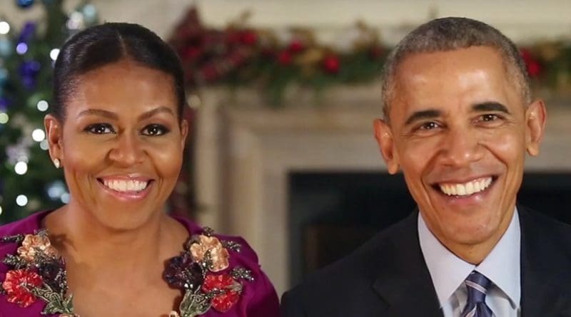 Merry Christmas from US President Barack Obama and the First Lady Michelle Obama. Screenshot White House Video