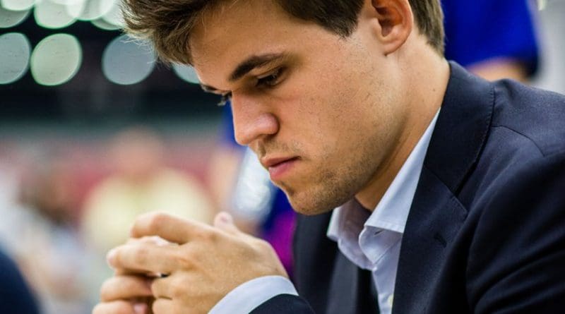 Magnus Carlsen. Photo by Andreas Kontokanis, Wikipedia Commons.