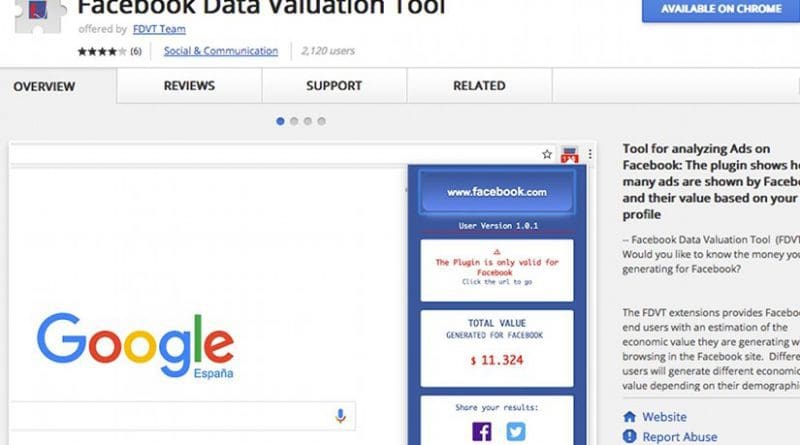 Facebook Data Valuation Tool