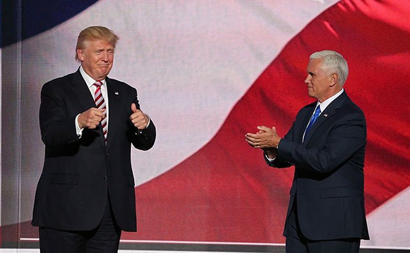 Donald Trump and Mike Pence. Photo by Ali Shaker/VOA, Wikipedia Commons.