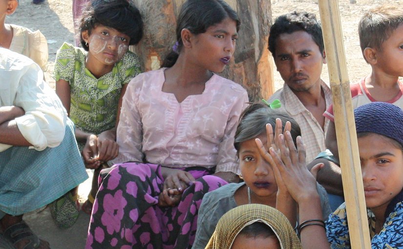 Displaced Rohingya people in Rakhine State, Burma. Photo Foreign and Commonwealth Office, Wikipedia Commons.