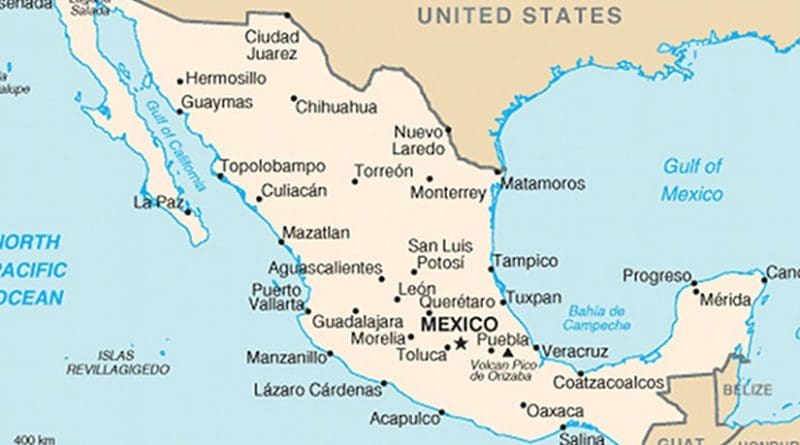 Map of Mexico. Source: Source: CIA World Factbook