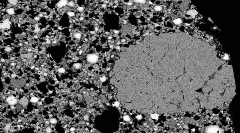 Chondrules -- spherical beads of previously molten material -- found in CB chondrites were formed by ultra-high-speed collisions. New research suggests that the presence of the planet Jupiter near the asteroid belt could create the right conditions for these impacts. That helps constrain the timing for Jupiter's formation and migration. The study suggests that Jupiter must have been at full size when the chondrules formed, which was about 5 million years after the first solar system solids appeared. Credit Alexander Krot, University of Hawai'i Manoa