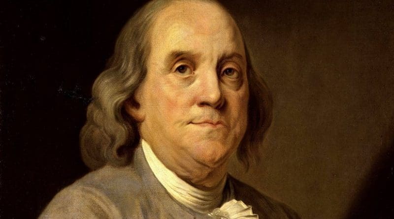 Portrait of Benjamin Franklin by Joseph Duplessis, Wikipedia Commons.