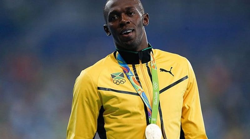 Jamaica's Usain Bolt. Photo by Fernando Frazão/Agência Brasil, Wikipedia Commons.
