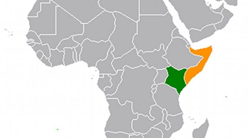 Locations of Kenya (green) and Somalia. Source: Wikipedia Commons.