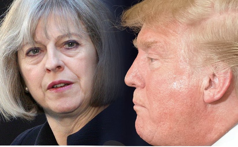 United Kingdom's Theresa May and United States' Donald Trump. Credit: Wikipedia Commons photos from Foreign and Commonwealth Office and Michael Vadon.