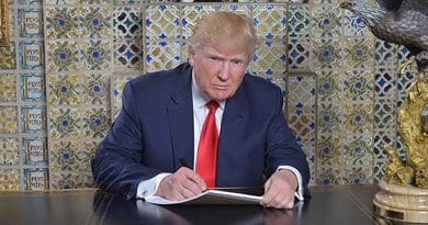 President Trump writing his inaugural address at the Winter White House Source: Donald Trump