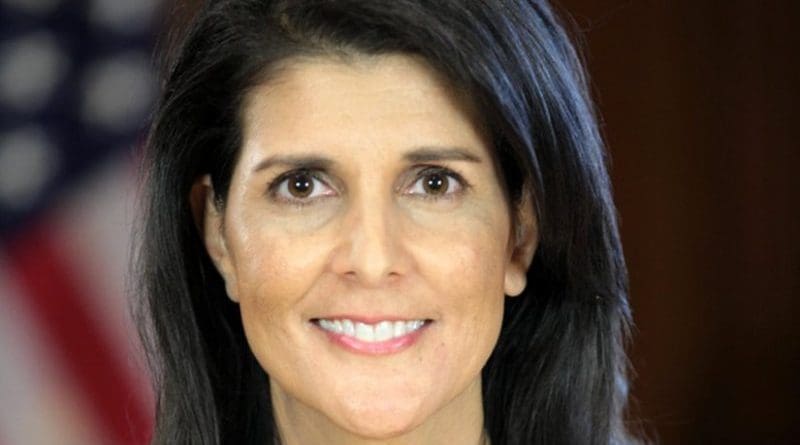 United States' Nikki Haley. Photo Credit: Office of the President-elect, Wikipedia Commons.