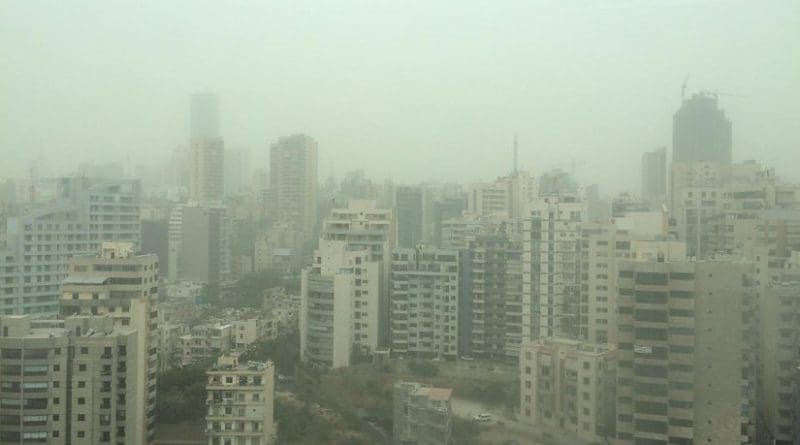 This is the dust storm in Beirut, Lebanon. Credit Eli Bou-Zeid