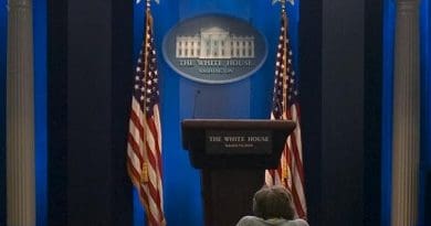 File photo of the White House "James Brady Press Briefing Room". Photo by Kellerbn, Wikimedia Commons.