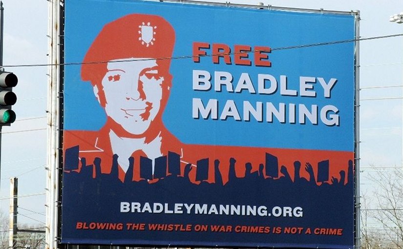 Billboard erected in Washington, D.C., by the Private Manning Support Network. Source: Wikipedia Commons.