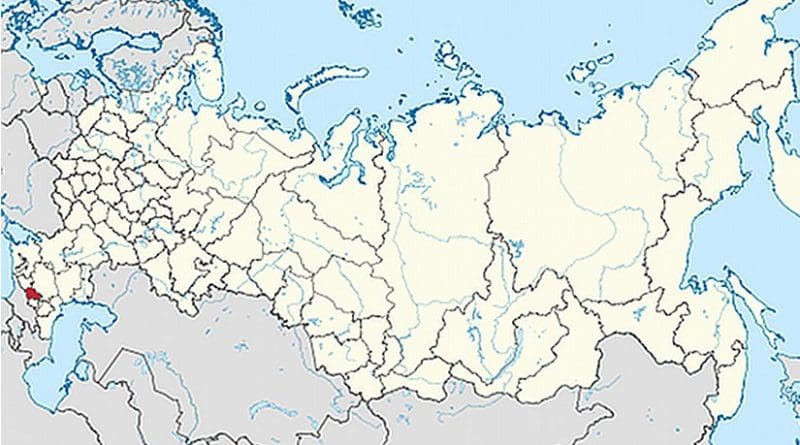 Location of Kabardino-Balkar Republic in Russia. Source: Wikipedia Commons.