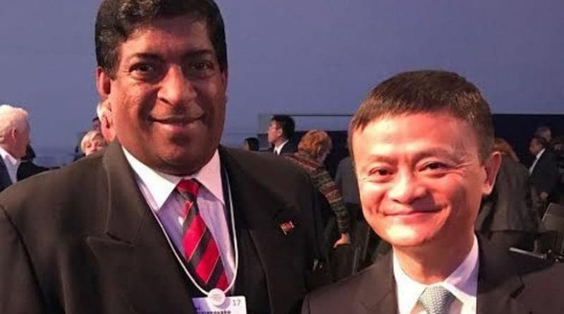Sri Lanka's Finance Minister Ravi and Alibaba's Jack Ma. Photo Credit: Sri Lanka government.