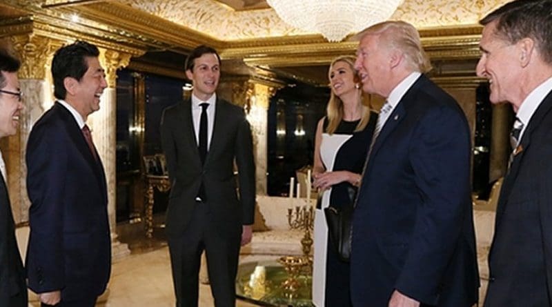 Prime Minister Shinzō Abe and President-elect Donald Trump. Source: Government of Japan, Wikipedia Commons.