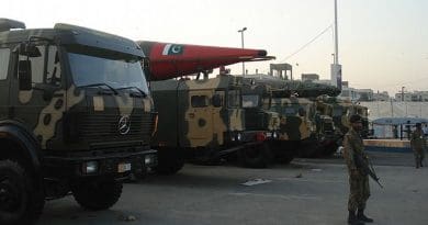 Truck-mounted Missiles on display at the IDEAS 2008 defence exhibition in Karachi, Pakistan. Photo by SyedNaqvi90, Wikipedia Commons.