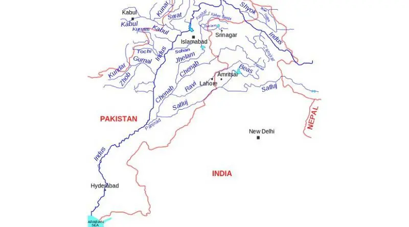 Map of the Indus River basin. Credit: Kmhkmh, Wikipedia Commons.