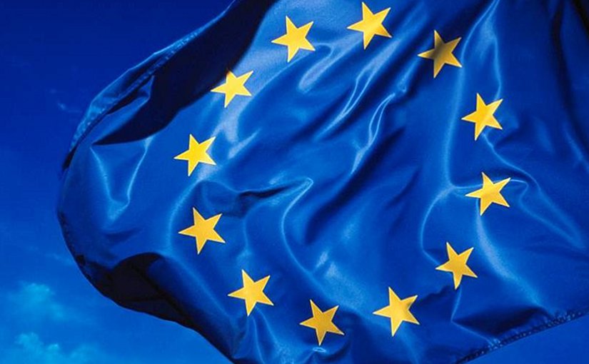 Flag of the European Union. Photo by rockcohen, Wikipedia Commons.