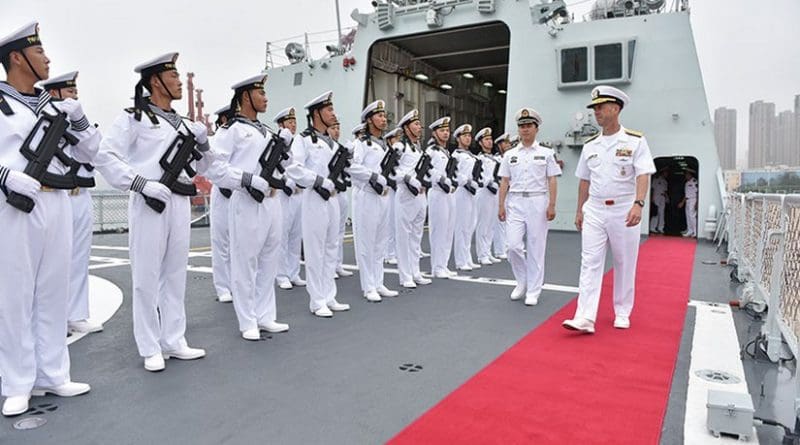 Chief of Naval Operations Admiral John Richardson visits Chinese People’s Liberation Army Navy Submarine Academy, North Sea Fleet Headquarters, and a PLAN frigate and submarine in Qingdao, China, to improve mutual understanding and encourage professional interaction between U.S. and Chinese navies, July 20, 2016 (U.S. Navy/Nathan Laird)