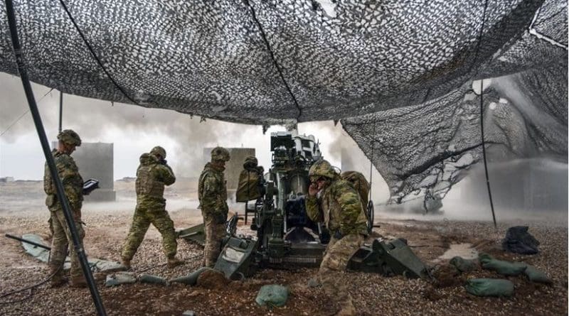 U.S soldiers execute a fire mission to support Iraqi security forces during the Mosul counteroffensive in northern Iraq, Dec. 24, 2016. About two months later, Iraqi forces with coalition assistance have launched the operation to liberate western Mosul -- the last ISIS stronghold in the city. Army photo by 1st Lt. Daniel Johnson