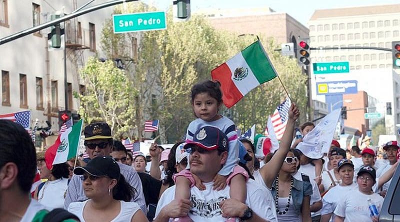 Mexican immigrants march for more rights in Northern California's largest city, San Jose. Photo by z2amiller, Wikipedia Commons.