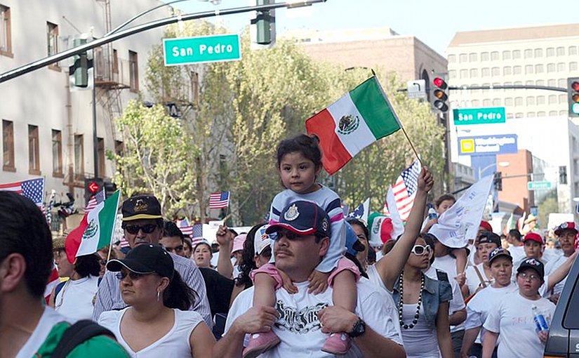 Mexican immigrants march for more rights in Northern California's largest city, San Jose. Photo by z2amiller, Wikipedia Commons.