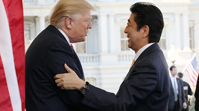 US President Donald Trump and Japan's Prime Minister Abe Shinzo. Photo Credit: Japan PM Office, kantei.go.jp