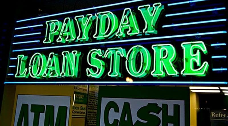 A Payday loan store in Texas. Photo by Aliman Senai, Wikimedia Commons.