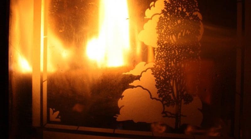 woodstove fire