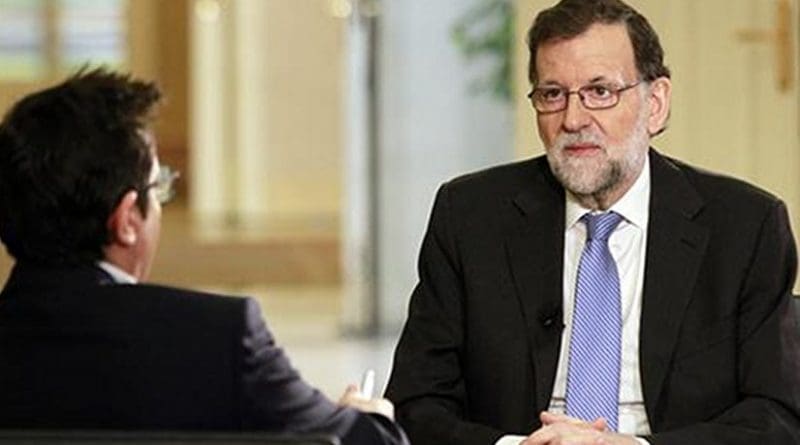 Spain's PM Mariano Rajoy during an interview on the "Los Desayunos de TVE" program. Credit: Pool Moncloa/JM Cuadrado