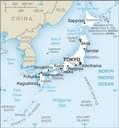 Figure 1. Map of Japan Source: Central Intelligence Agency, The World Factbook