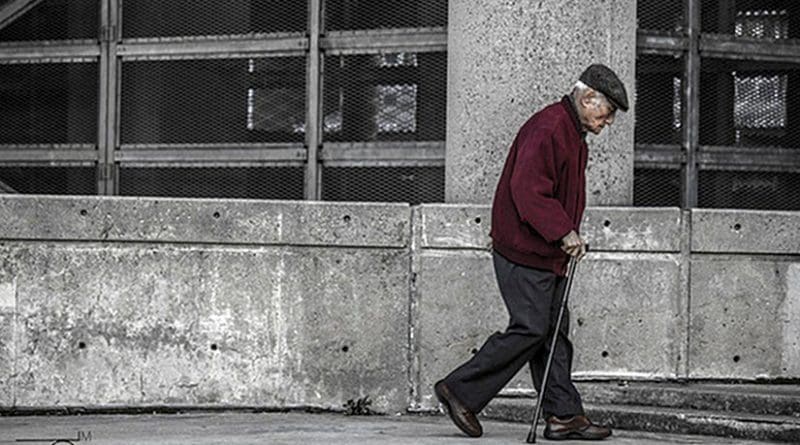 Elderly person walking