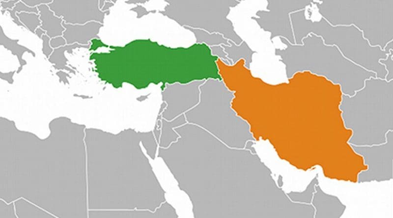 :ocations of Turkey (green) and Iran (orange). Source: Wikipedia Commons.
