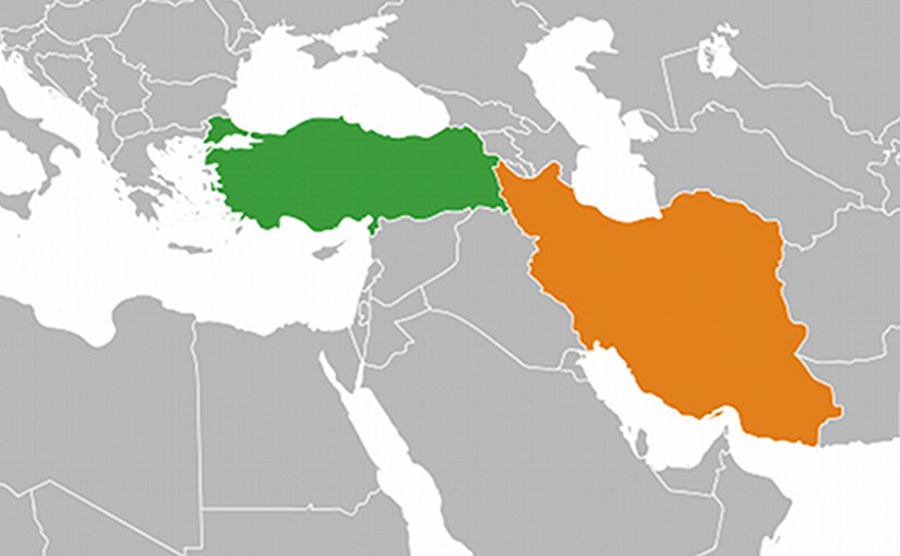 :ocations of Turkey (green) and Iran (orange). Source: Wikipedia Commons.