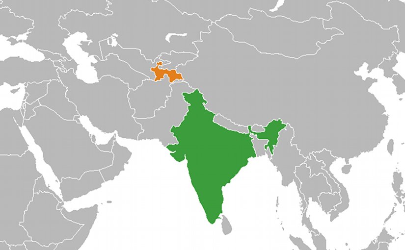 Locations of India and Tajikistan. Source: Wikipedia Commons.