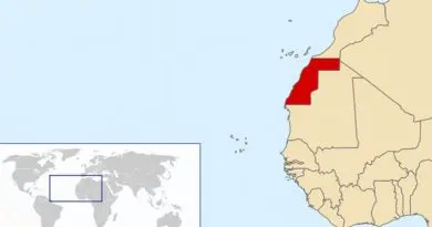 Location of Western Sahara. Source: Wikipedia Commons.