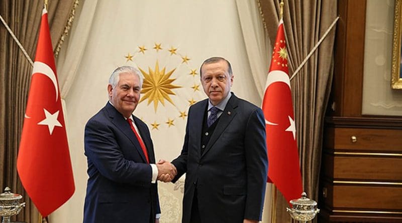 US Secretary of State Rex Tillerson meets with Turkey's President Recep Tayyip Erdogan at the Presidential Complex in Ankara, Turkey, on March 30, 2017. Photo Credit: US State Department