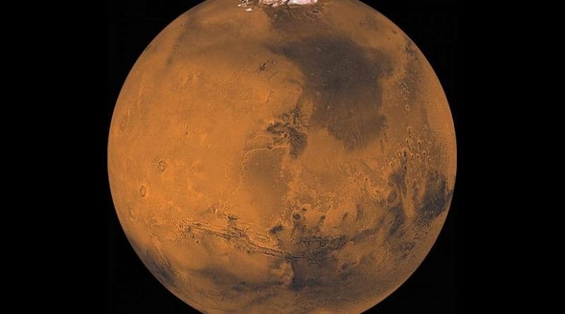 This view of Mars was created from about 1,000 Viking Orbiter images. Credit NASA Jet Propulsion Laboratory, U.S. Geological Survey