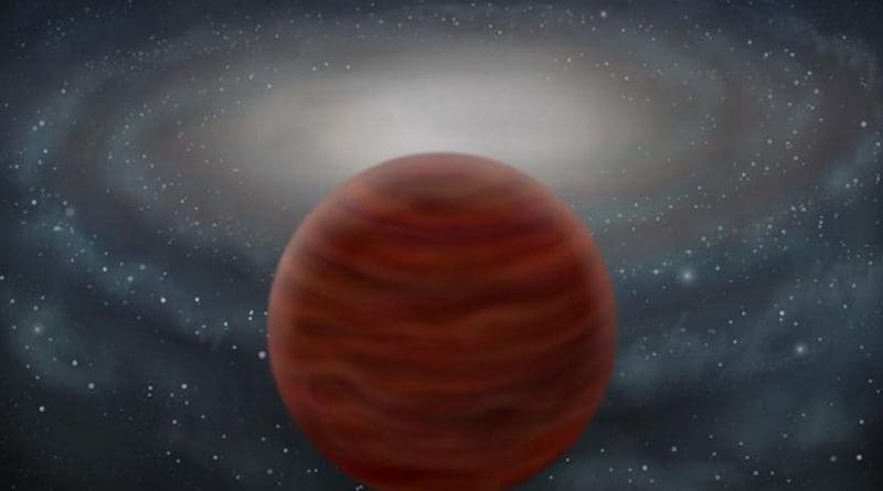 An artist's impression of the new pure and massive brown dwarf. Credit John Pinfield