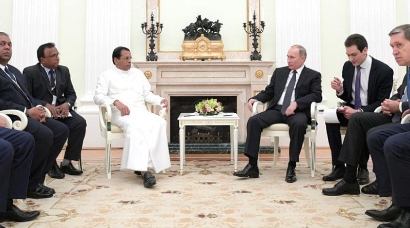 President of Sri Lanka Maithripala Sirisena meets with Russia's President Vladimir Putin. Photo Credit: Kremlin.ru