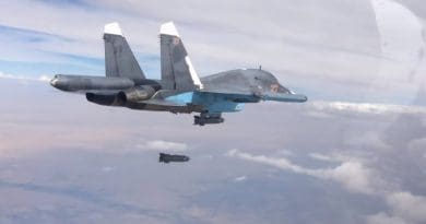 A Russian Su-34 conducting an airstrike in Syria. Source: Mil.ru, Wikipedia Commons.