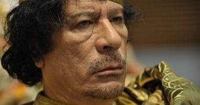 Libya's Muammar al-Gaddafi. U.S. Navy photo by Mass Communication Specialist 2nd Class Jesse B. Awalt