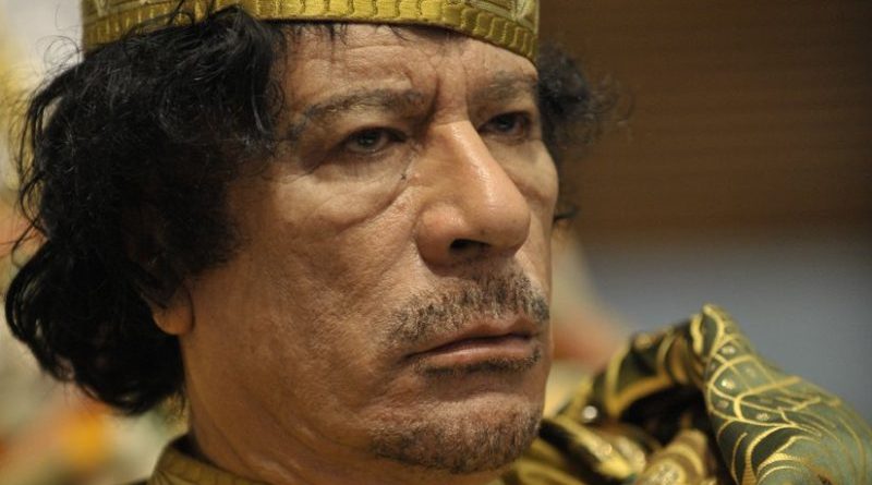 Libya's Muammar al-Gaddafi. U.S. Navy photo by Mass Communication Specialist 2nd Class Jesse B. Awalt