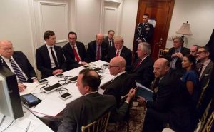 US President Trump briefed on the situation in Syria. Photo Credit: White House.