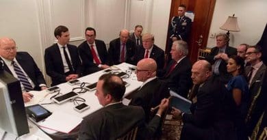 US President Trump briefed on the situation in Syria. Photo Credit: White House.