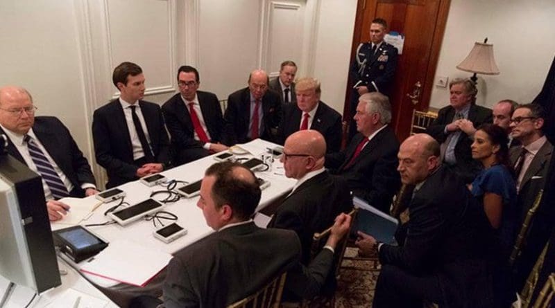 US President Trump briefed on the situation in Syria. Photo Credit: White House.