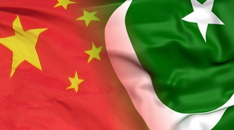 Flags of China and Pakistan.