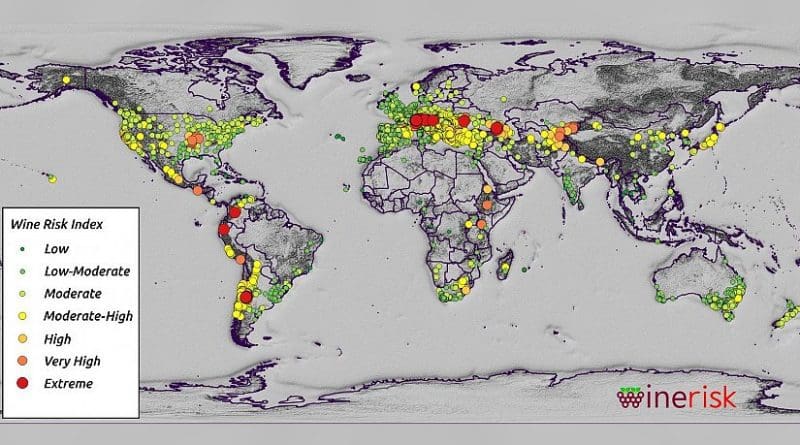 This is a global risk index for wine regions. Credit Photo: James Daniell / KIT