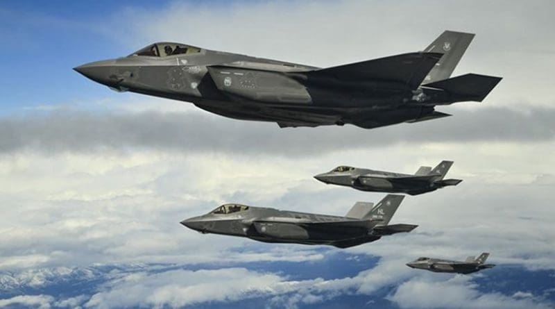 F-35A Lighting II aircraft assigned to the 388th Fighter Wing at Hill Air Force Base, Utah, fly in formation over the Utah Test and Training Range, March 30, 2017. Air Force photo by R. Nial Bradshaw